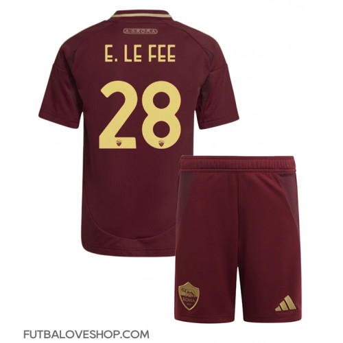 Dres AS Roma Enzo Le Fee #28 Domáci pre deti 2024-25 Krátky Rukáv (+ trenírky)